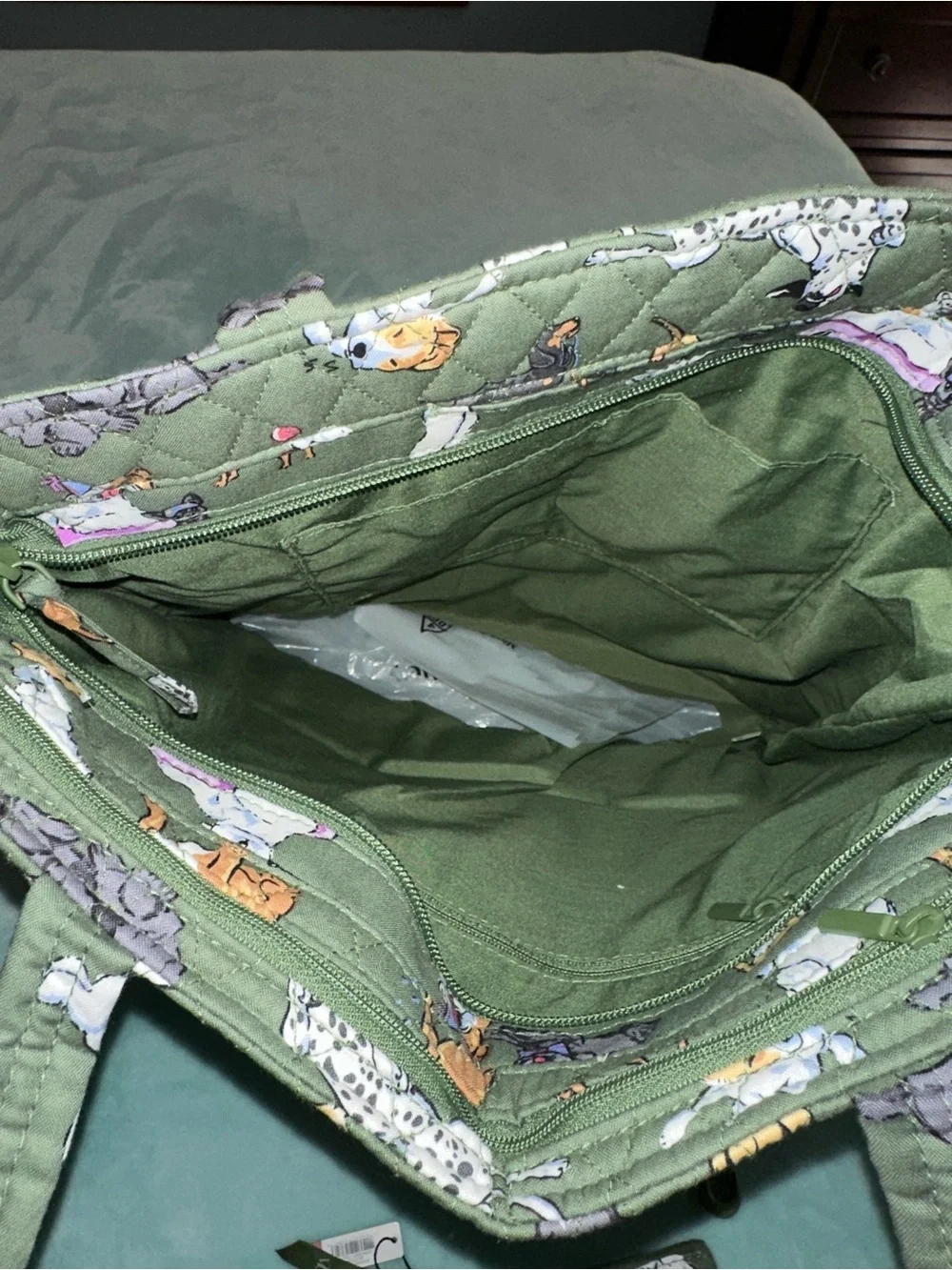 VB Large North South Dog Print Tote & ID Wallet Bundle Dog Park Pattern-NWT